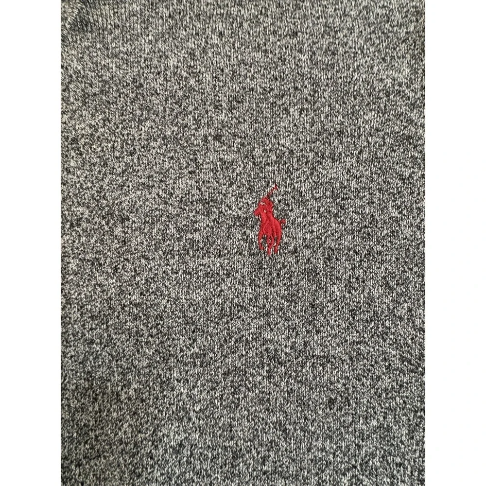 Polo Ralph Lauren Gray Cotton Crewneck Sweater Quiet Luxury Preppy Dark Academia